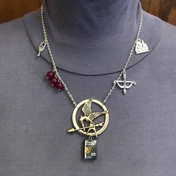 The Hunger Games by Suzanne Collins Handmade Literature Book Necklace Mockingjay - Picture 6 of 16